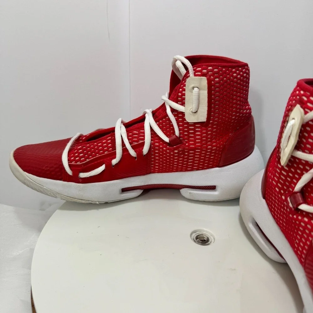 Size 7 - Under Armour HOVR Havoc Mid Red Performance Basketball Shoe 3020617 Men
